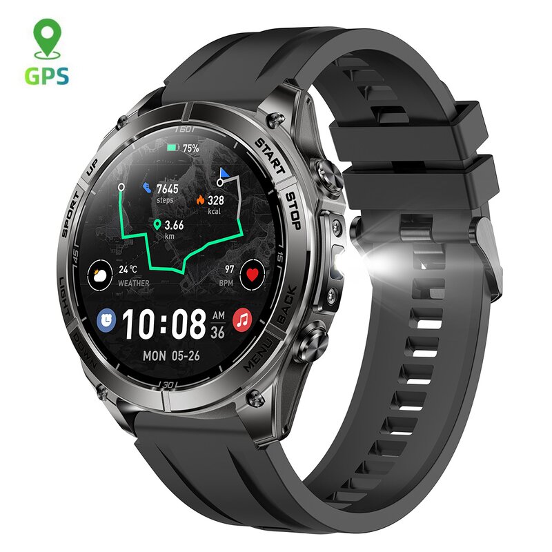 Smartwatch Manufacturer - SANVNET SNT PathFinder GPS Flashlight 1.43inch AMOLED 5ATM Waterproof