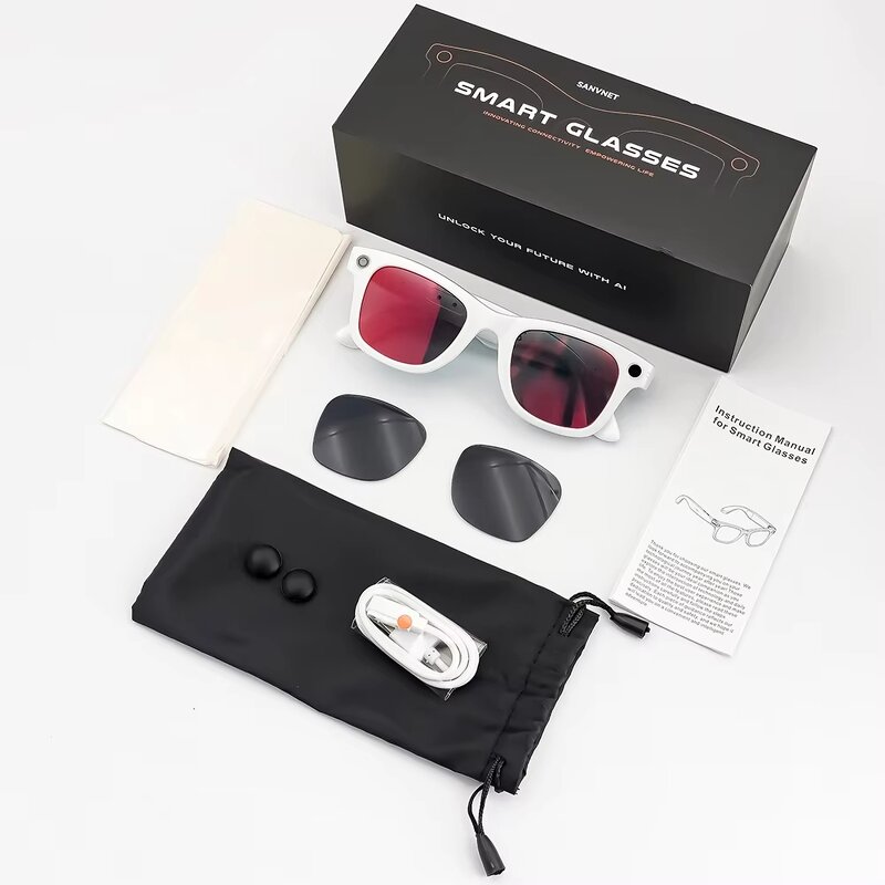 Smart Glasses Manufacturer - SANVNET GS4 MAX 1080P Camera Flashlight AI Translation Two Lenses