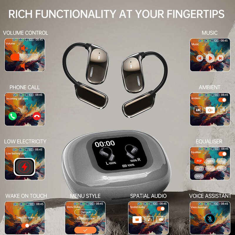 Smart Earbuds Manufacturer - 2025 JM16 AI Translation 150 Languages BT 5.4 LCD Touch Screen Office
