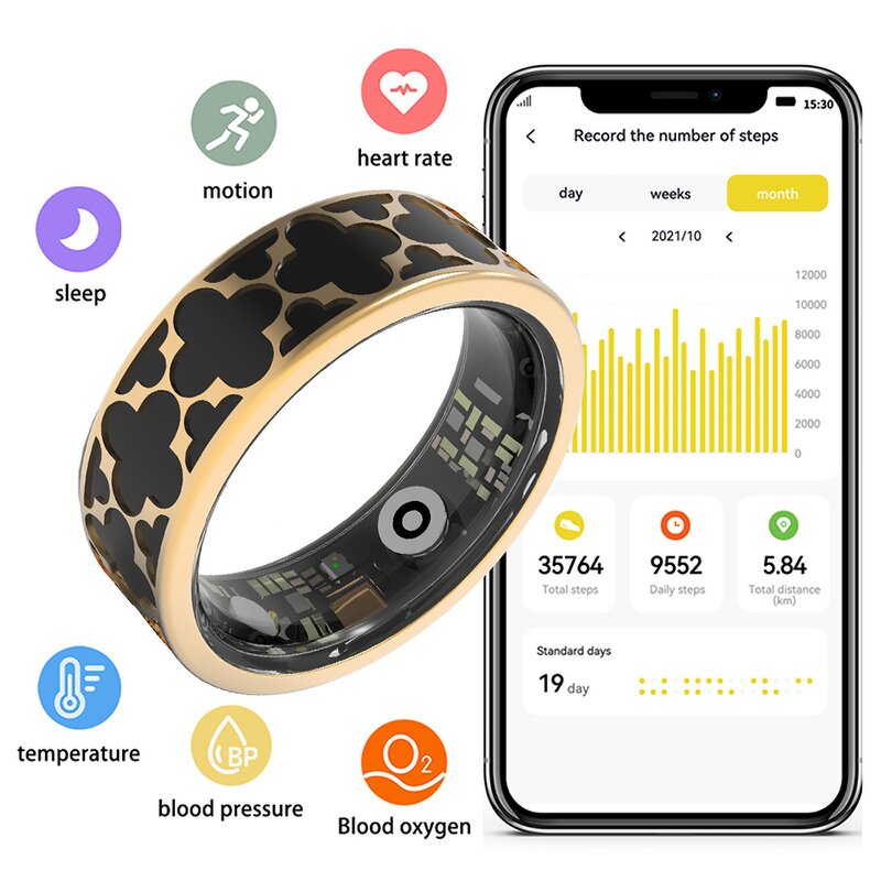 Smart Ring Manufacturer - 2025 R26 50M Waterproof Heart Rate Sleep Pedometer Fitness Tracker Unisex