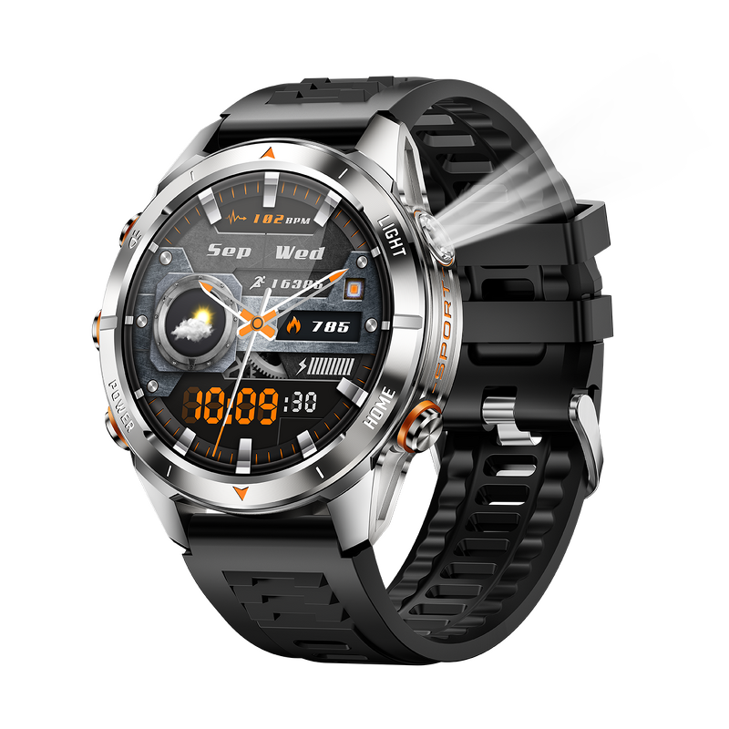 Smartwatch Manufacturer - 2025 KT80 Flashlight BT Call 1.46Inch 3ATM 100+ Sports Modes Relojes