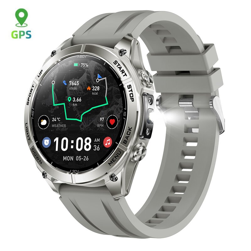 Smartwatch Manufacturer - SANVNET SNT PathFinder GPS Flashlight 1.43inch AMOLED 5ATM Waterproof
