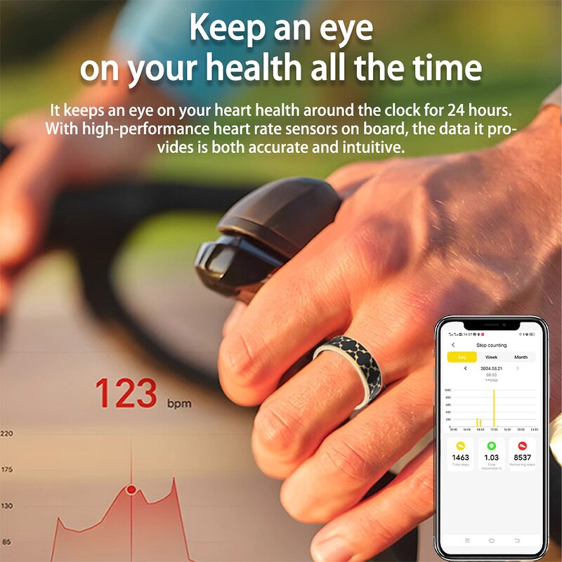 Smart Ring Manufacturer - 2025 R26 50M Waterproof Heart Rate Sleep Pedometer Fitness Tracker Unisex