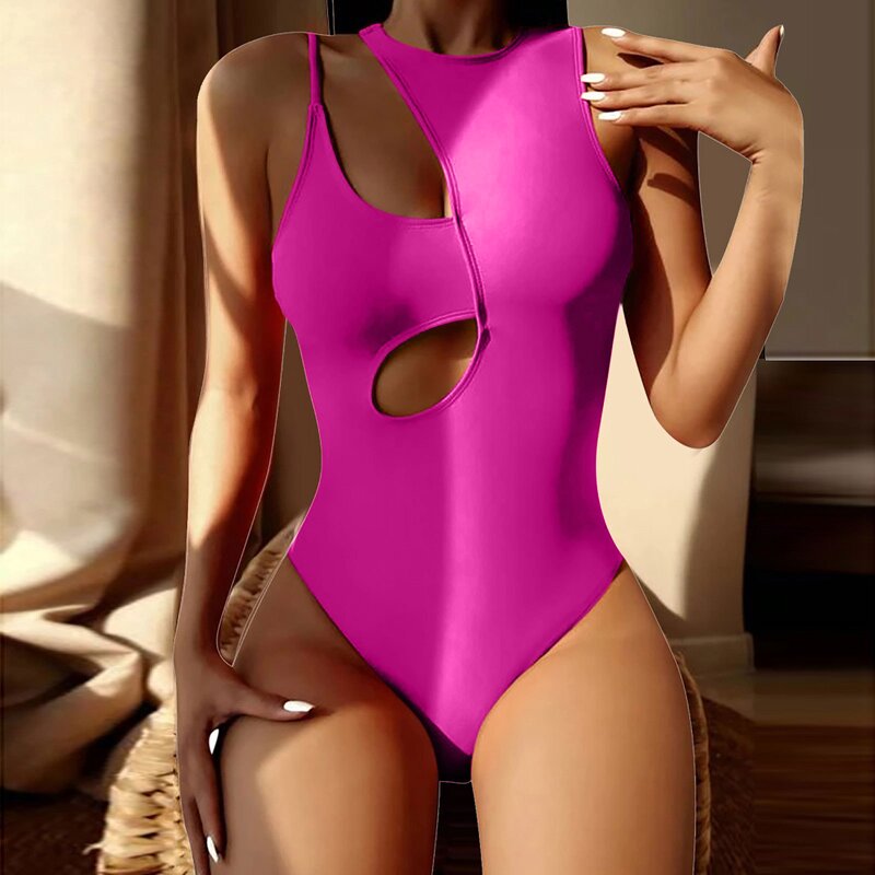 Women's Bikini Manufacturer - 2025 One Shoulder High Waist Solid Color Beach Swimwear
