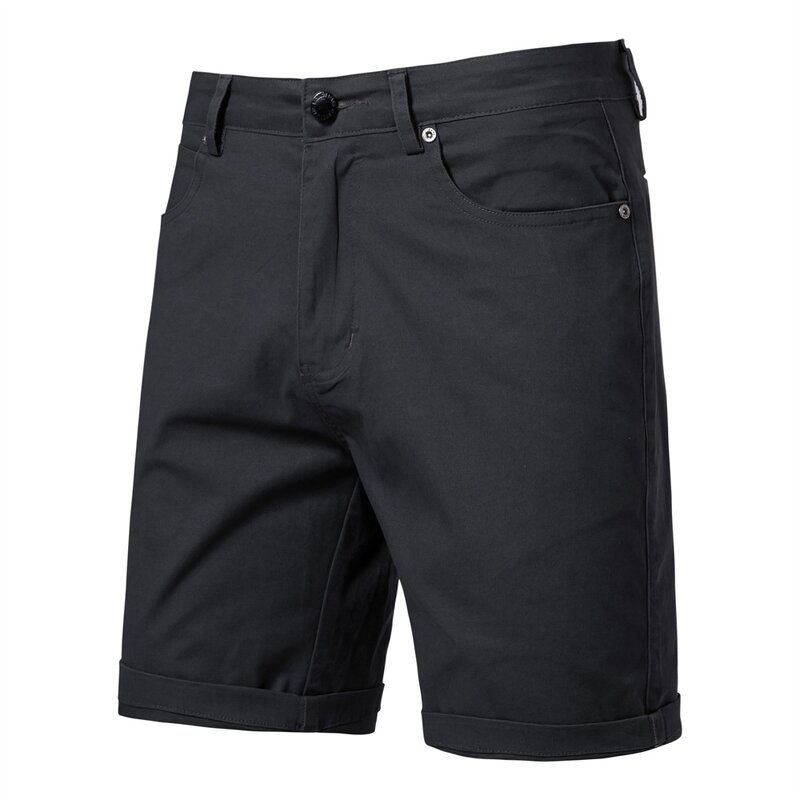 Men's Casual Shorts Manufacturer - Straight-cut Slim-fitting Five-inch Large Size Pure Color