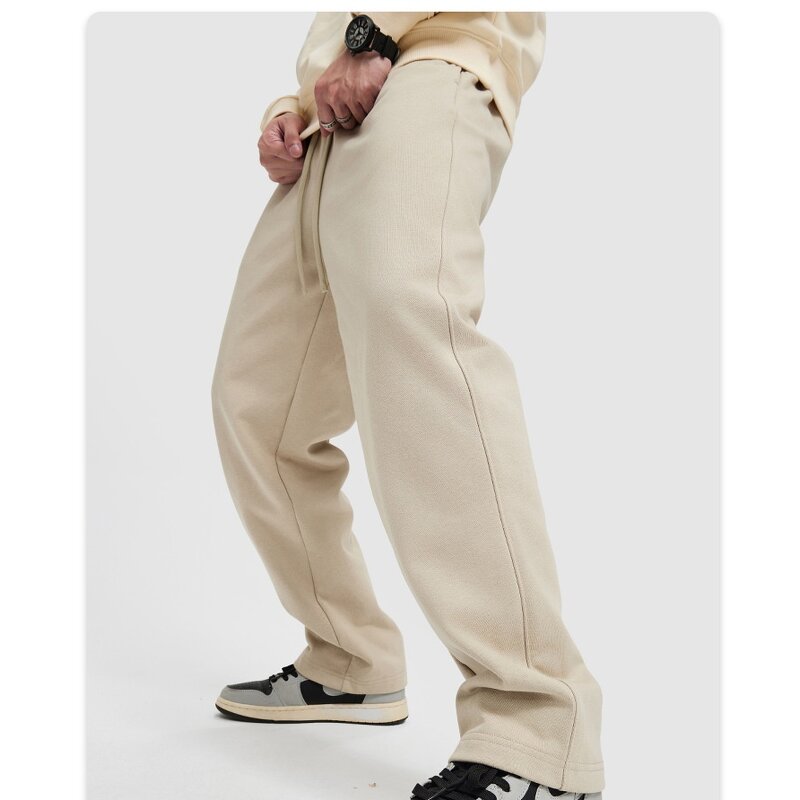 Men's Cotton Pants Manufacturer - 430gsm Heavyweight Wide Leg Sports Outdoor Straight