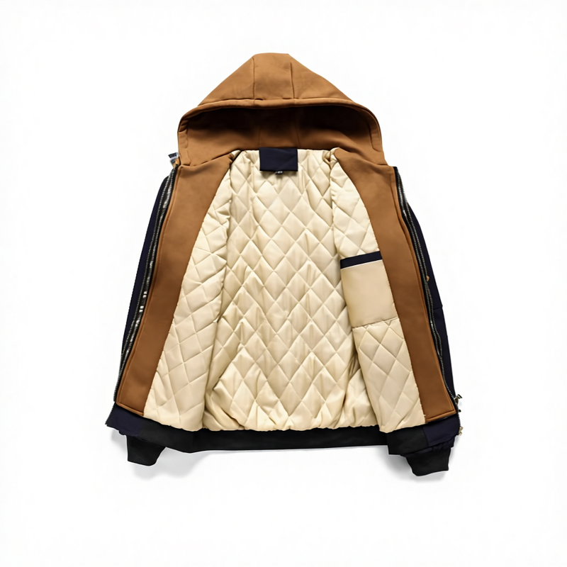 Men's Quilted Jacket Manufacturer - 2025 Fake Two Piece Collar Loose for Spring Autumn Winter