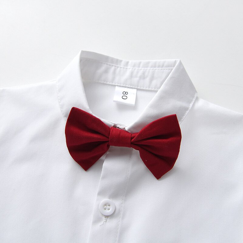 Boys' Formal Set Manufacturer - Bow Tie Shirt Pants 2 Piece Suspender Trousers Gentleman