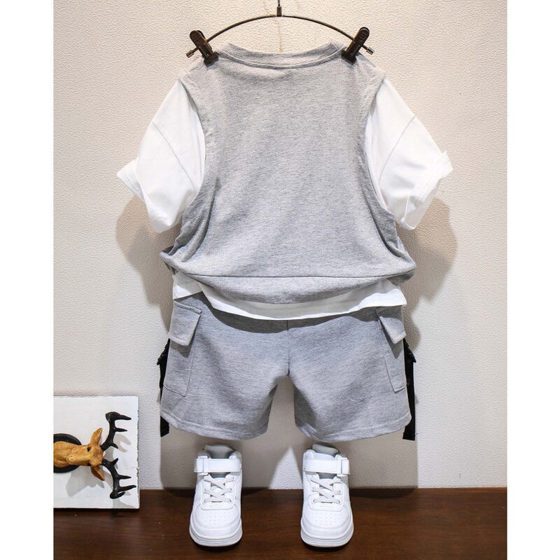 Children's Clothing Set Manufacturer - Summer Long Sleeve Handsome Baby Casual Suit