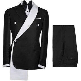 Men's Wedding Tuxedo Set Manufacturer - Slim-Fit Double Breasted Zipper Formal Wear