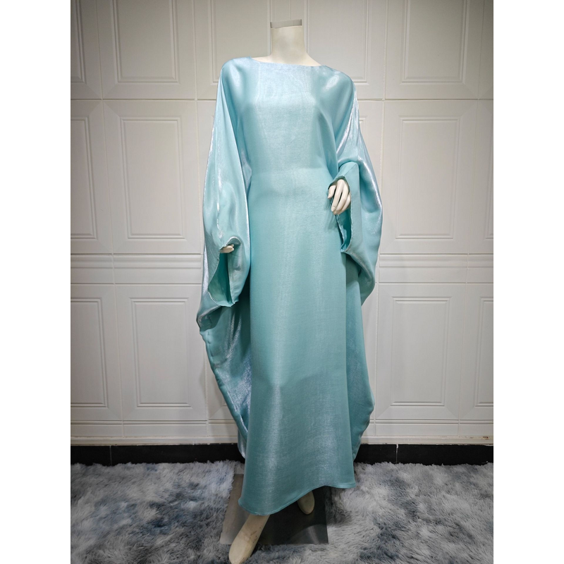 Satin Abaya Dress Manufacturer - Bat Sleeve Loose for Summer Ramadan Islamic Style