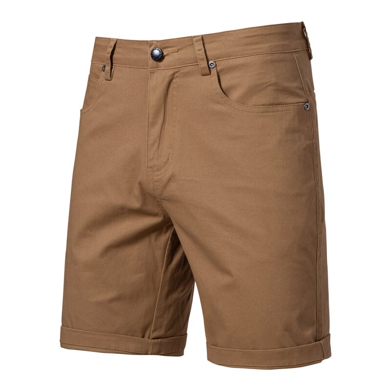 Men's Casual Shorts Manufacturer - Straight-cut Slim-fitting Five-inch Large Size Pure Color