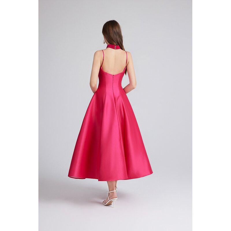 Women's Evening Dress Manufacturer - 2025 French Sexy Bareback V-neck Strap A-line