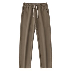 Men's Cotton Pants Manufacturer - 350gsm Twill Straight Wide Leg Sports Elastic Waist