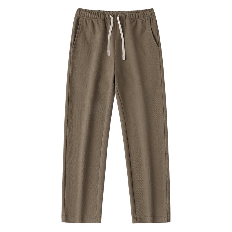 Men's Cotton Pants Manufacturer - 350gsm Twill Straight Wide Leg Sports Elastic Waist