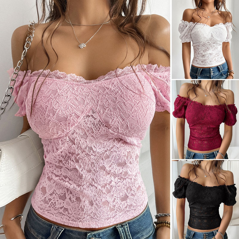 Hollow Out One Shoulder Top Manufacturer - Lace Slim Navel for Women Spring Summer