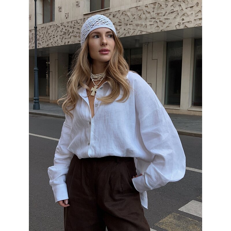 Cotton Shirt Manufacturer - 2025 Button-Collar Long Sleeve 100% Cotton for Women