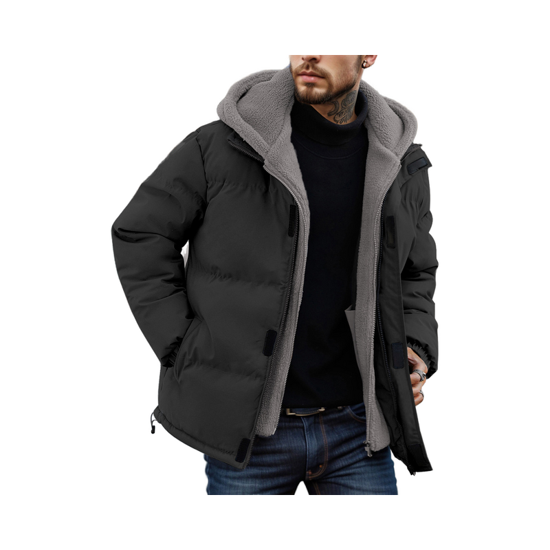 Men's Down Jacket Manufacturer - Fake 2-piece Quilted Ski Thickened Windproof