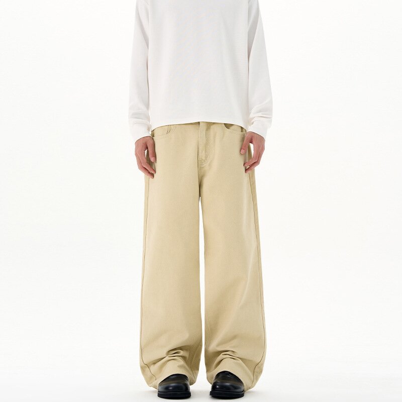 Men's Jeans Manufacturer - Simple Versatile High End Wide Leg Straight Casual