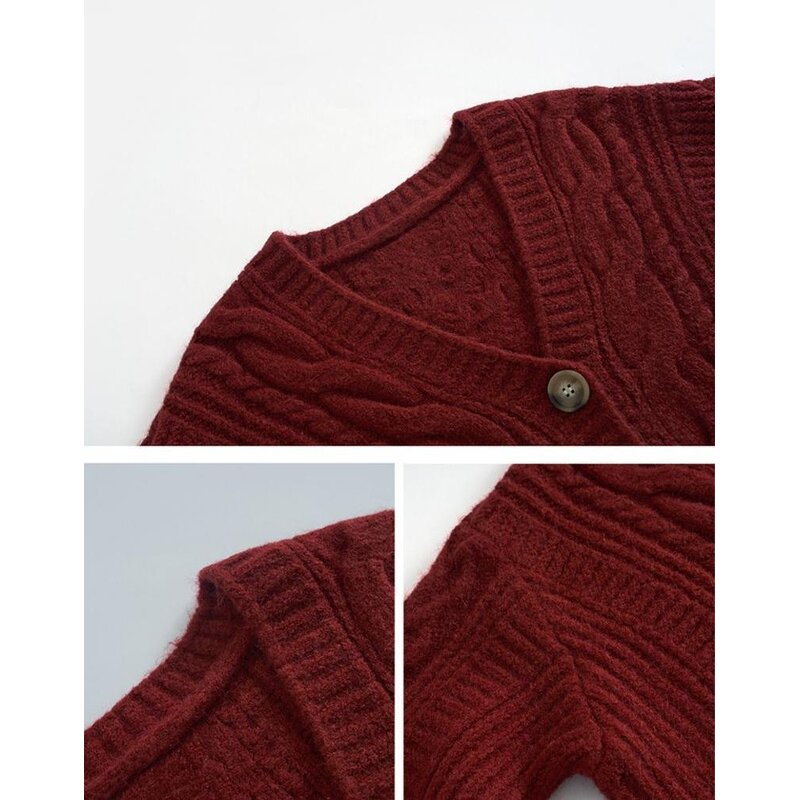 V-neck Cardigan Manufacturer - 2025 Fashion Long Sleeve Knitted for Women Spring Autumn