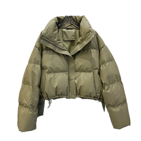 Short PU Puffer Jacket Manufacturer - 2025 Zipper Quilted Winter Warm Thick