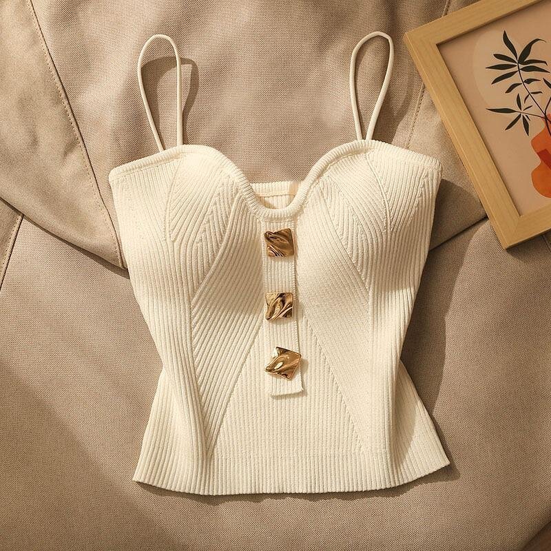 Knitted Sleeveless Vest Manufacturer - Button Chest Small Fragrance for Women Summer
