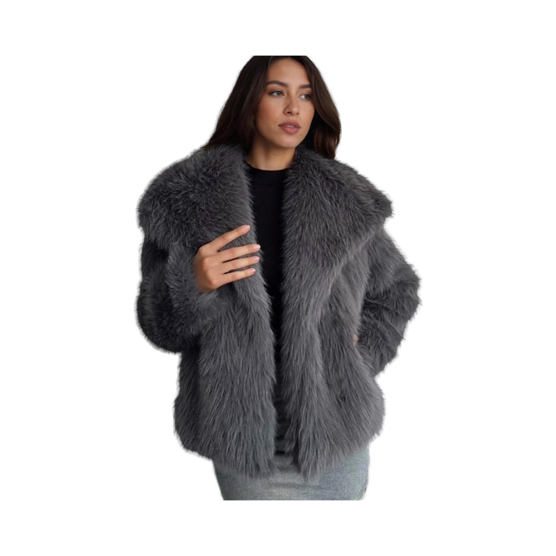 Faux Fur Coat Manufacturer - Short Woolen Style Top for Women Autumn Winter