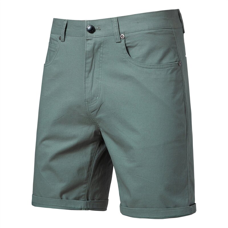Men's Casual Shorts Manufacturer - Straight-cut Slim-fitting Five-inch Large Size Pure Color