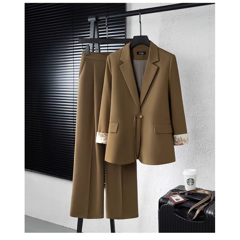 Chinese Style Suit Set Manufacturer - Plus Size Jacket High Waisted Pants Two-piece