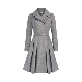 A-line Pea Coat Manufacturer - 2025 Notched Collar Double Row Buckle with Inner Lining