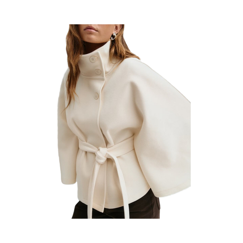 Bat Sleeve Windcoat Manufacturer - Solid Color Stand up Collar Button for Autumn Winter