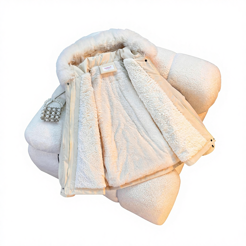 Fleece Coat Manufacturer - Big Hairy Collar Inner Velvet Warm for Women Winter