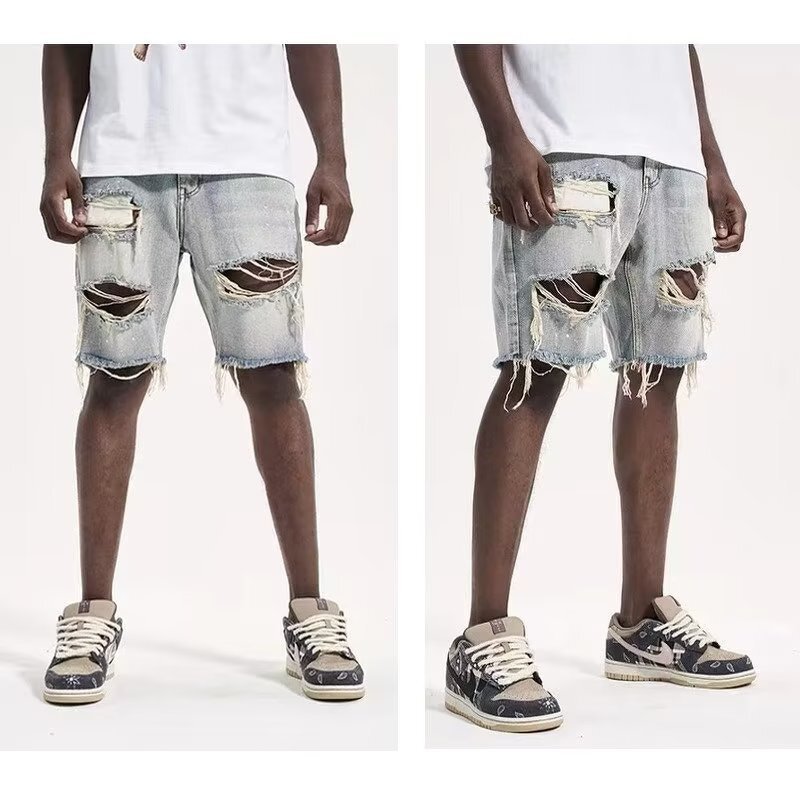 Men's Denim Shorts Manufacturer - Slim-fitting Five-inch Youthful Fashionable Literary