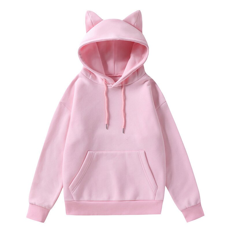 Women's Hooded Cardigan Manufacturer - Cat Ears Pockets Long Sleeve Casual Fleeces