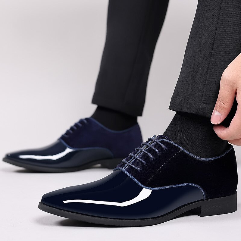 Men's PU Leather Shoes Manufacturer - 2025 Pointed Toe Low Heel British Wedding Casual
