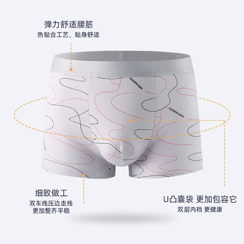 Men's Underwear Manufacturer - 2025 Summer Comfortable Mid Waist Four Corners Large Size