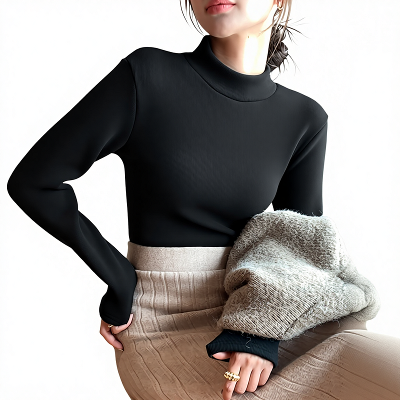 Knitted Sweater Manufacturer - Half High Neck Plush Warm Long Sleeve for Autumn Winter