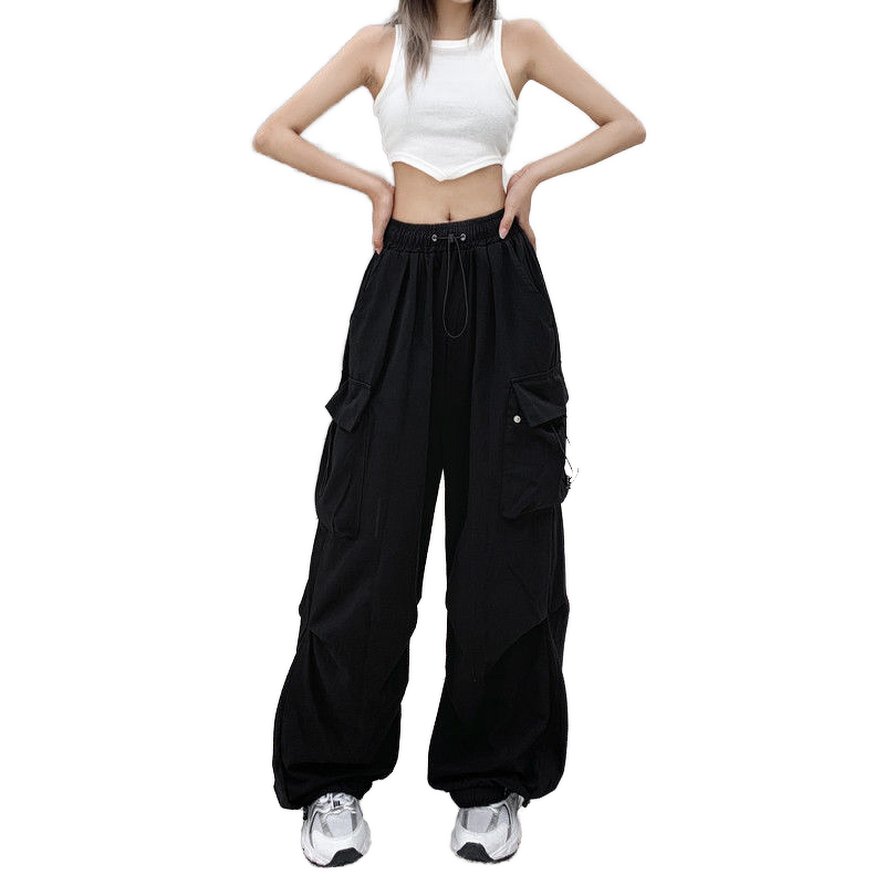 Women's Casual Pants Manufacturer - Summer American Workwear Ankle Binding Loose Wide Leg