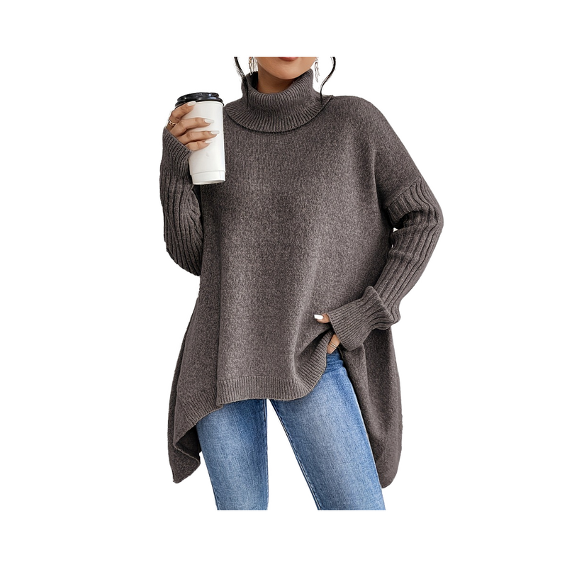 High Collar Sweater Manufacturer - Loose Lazy Style Knitwear for Women Winter