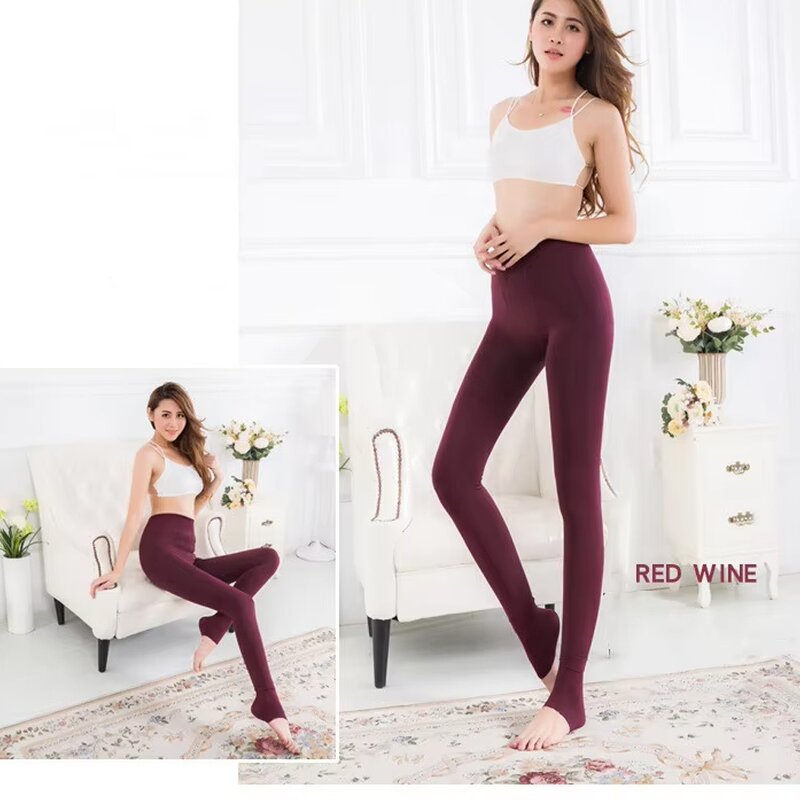 Women's Fleece Leggings Manufacturer - Elastic Tight Warm Stirrup Pantyhose Brushed