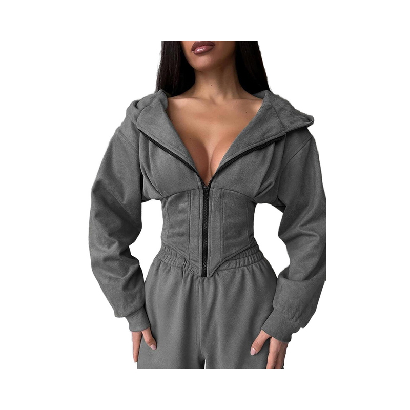 Women's Tracksuit Set Manufacturer - Hooded Sweatshirt Pants Sports Casual