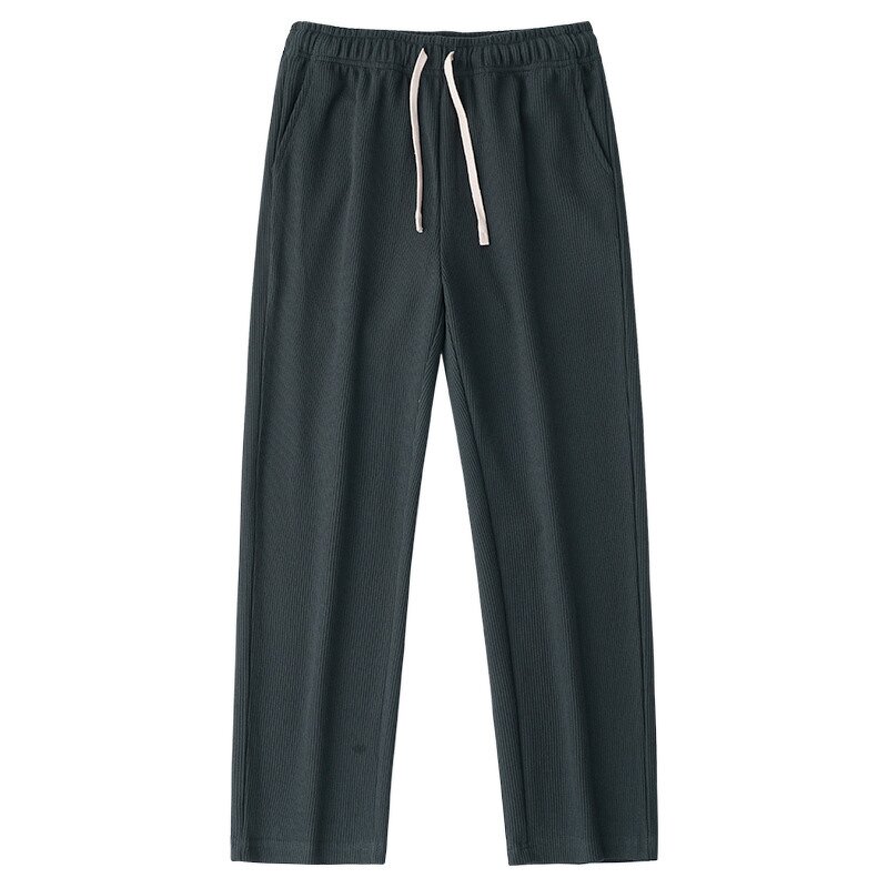 Men's Cotton Pants Manufacturer - 350gsm Twill Straight Wide Leg Sports Elastic Waist