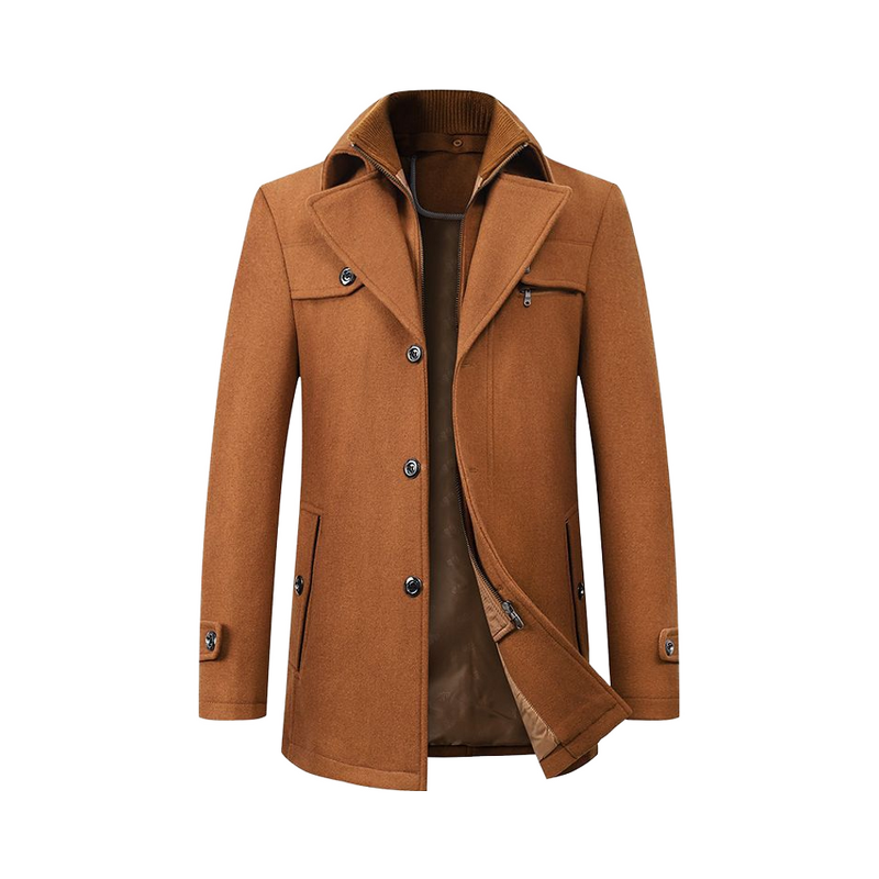 Men's Woolen Coat Manufacturer - 2025 Casual Solid Color Cashmere Ironless Treatment