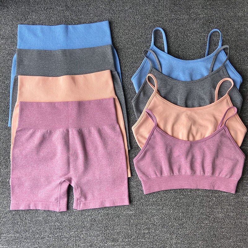 Women's Yoga Set Manufacturer - 2024 Strap Camisole Shorts Leopard Printed Sports