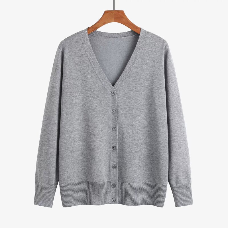 Plus Size Cardigan Manufacturer - Long Sleeved Solid Color Knitted for Women Spring