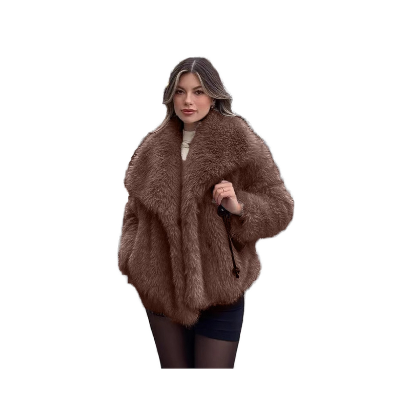 Faux Fur Coat Manufacturer - Short Woolen Style Top for Women Autumn Winter