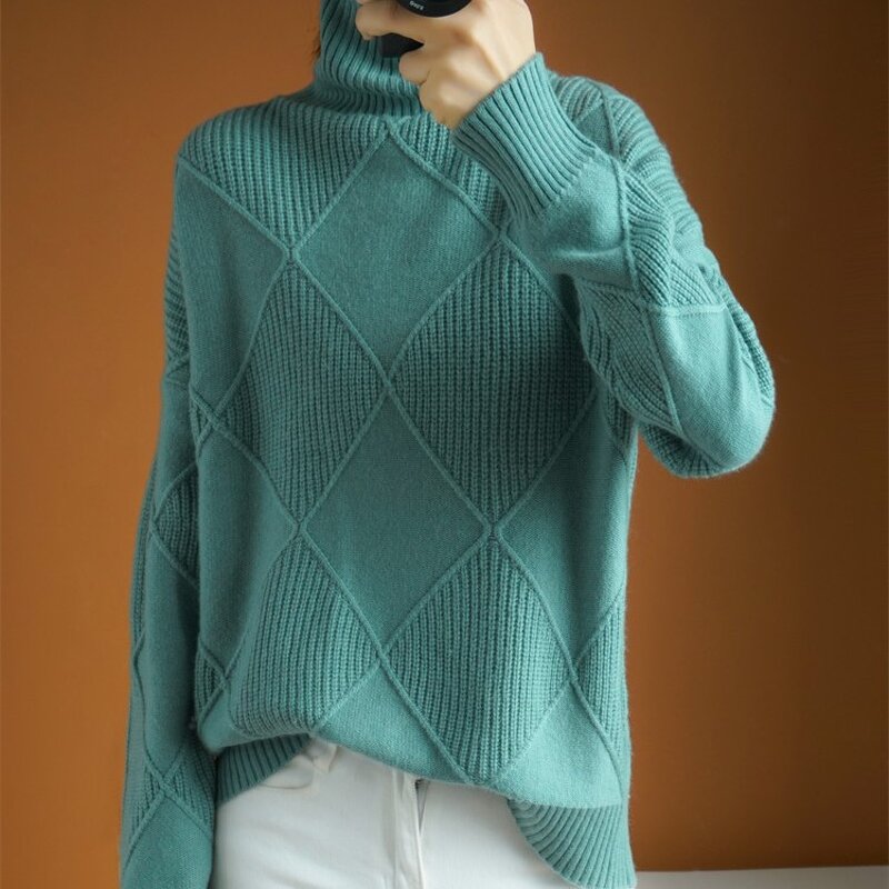 High Collar Sweater Manufacturer - Loose Warm Solid Color Knitwear for Autumn Winter