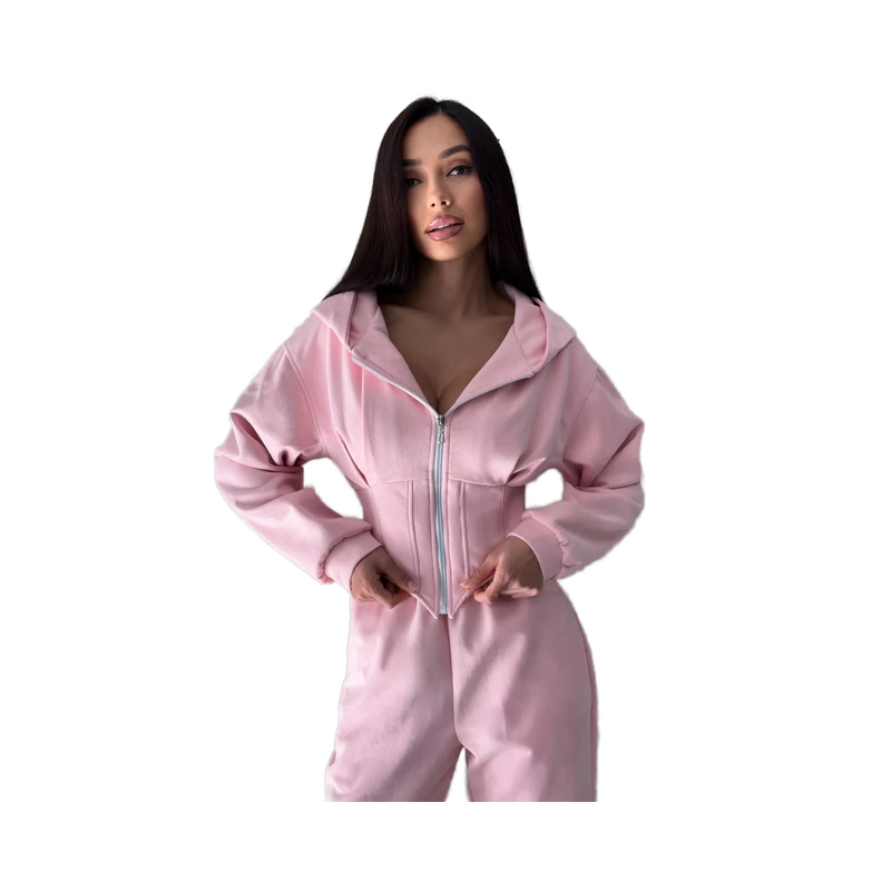 Women's Tracksuit Set Manufacturer - Hooded Sweatshirt Pants Sports Casual