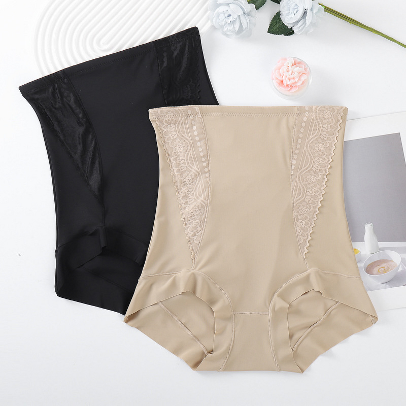 Women's Shapewear Pants Manufacturer - High Waist Lace Postpartum Hip Lift Ice Silk Tummy Control