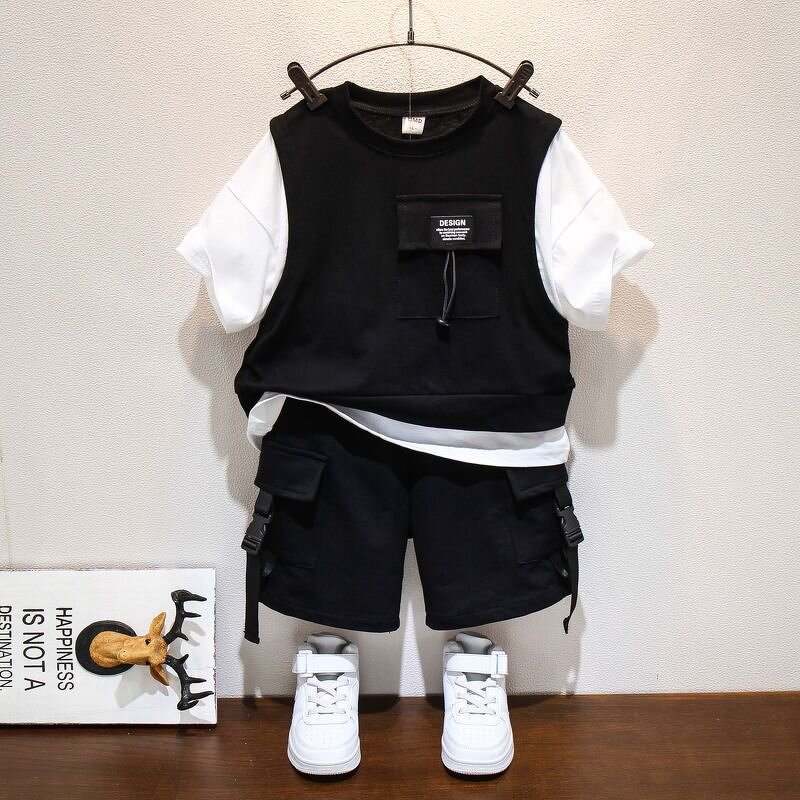 Children's Clothing Set Manufacturer - Summer Long Sleeve Handsome Baby Casual Suit